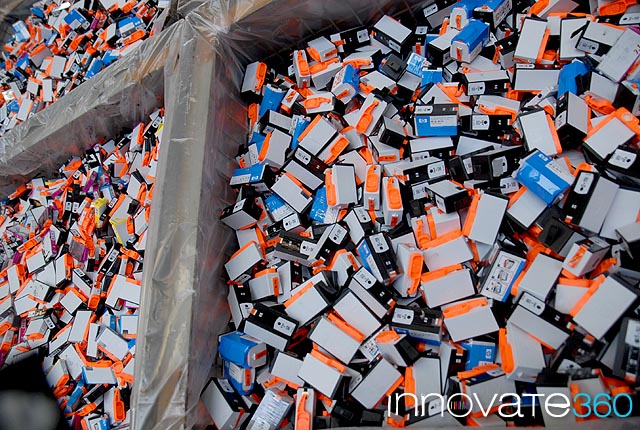 Image of recyclable ink cartridges, by Flickr user innovate360, CC-BY 2.0